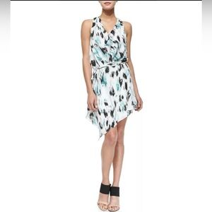 Haute Hippie Printed Cowl-Neck 100% Silk Mini Dress  Small